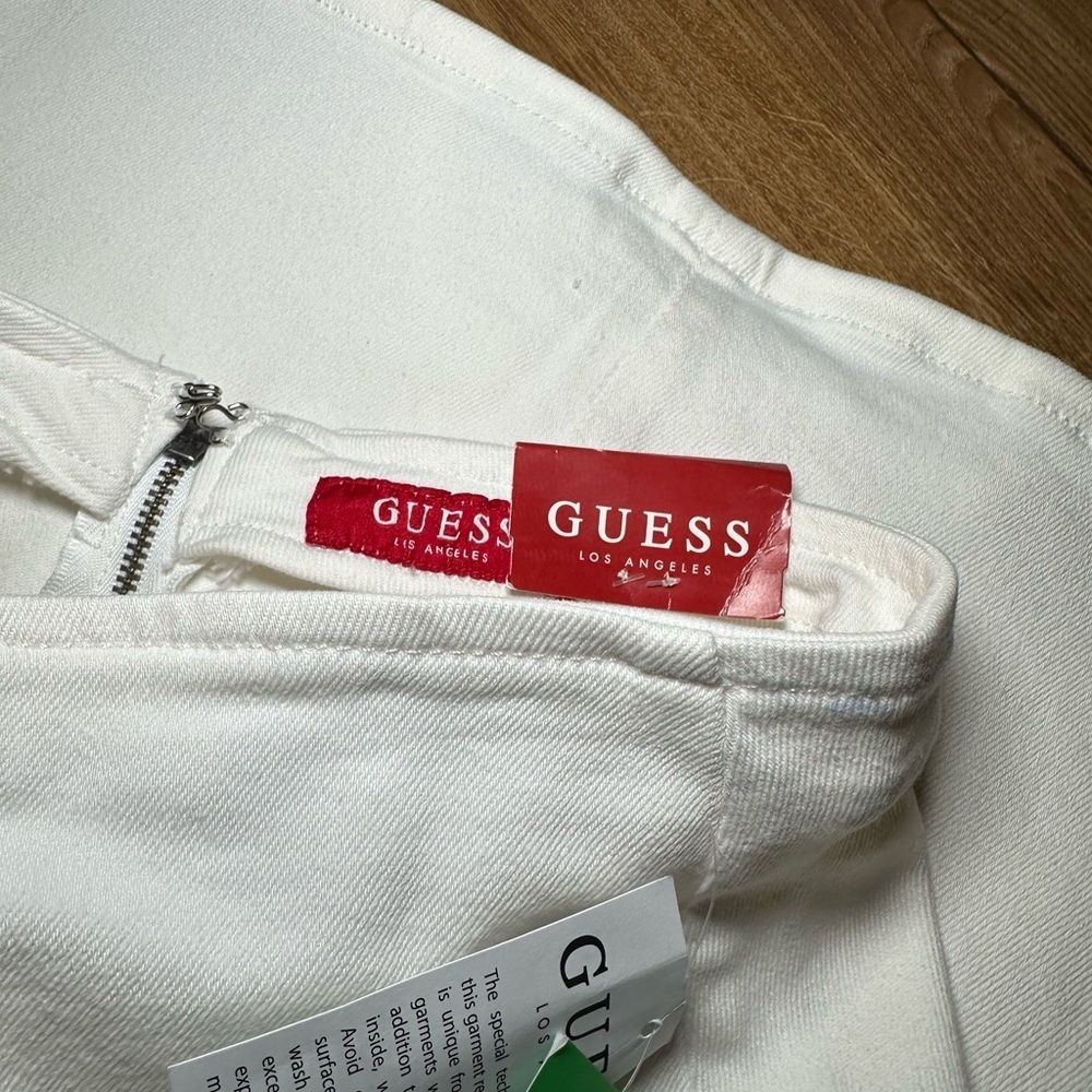 GUESS Cecilia Lace-Up Pencil Skirt White - Picture 7 of 8